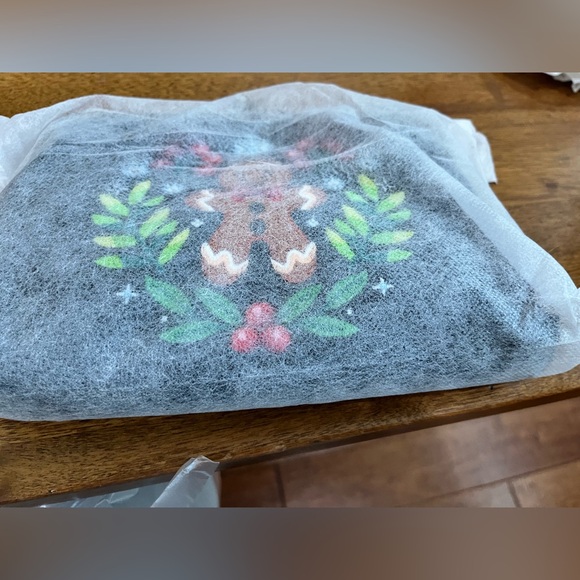 Festive Holiday Clutch/Crossbody or Wristlet with Gingerbread Embroidered Design